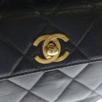 Chanel Quilted Backpack Lambskin Gold Black Seal — view 6