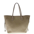 Louis Vuitton Monogram Empreinte Neverfull Leather Tote Beige with MM Pouch