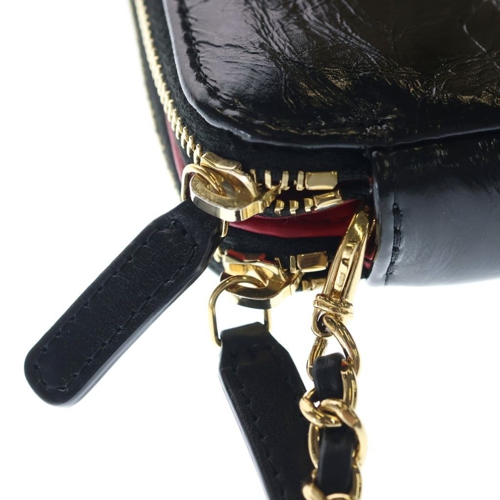 Chanel CC Logo Chain Wallet Mini Shoulder Bag Aged Calfskin Gold Silver — view 6
