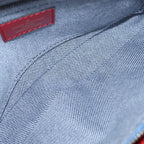 Louis Vuitton Monogram Denim Pochette Shoulder Bag Chain Indigo Blue Red Gold — view 7