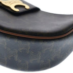 Celine Triomphe Ava Shoulder Bag Brown Leather Gold — view 5