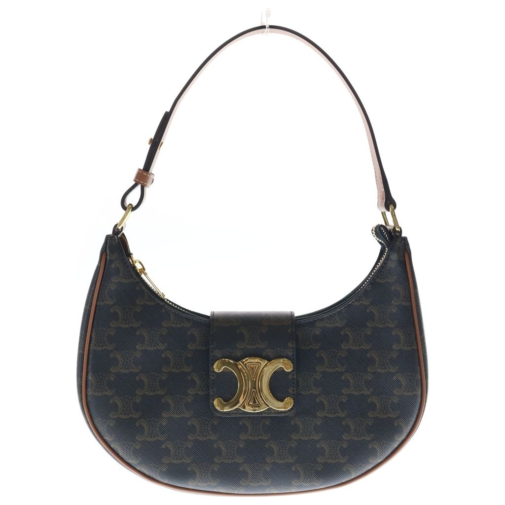 Celine Triomphe Ava Shoulder Bag Brown Leather Gold