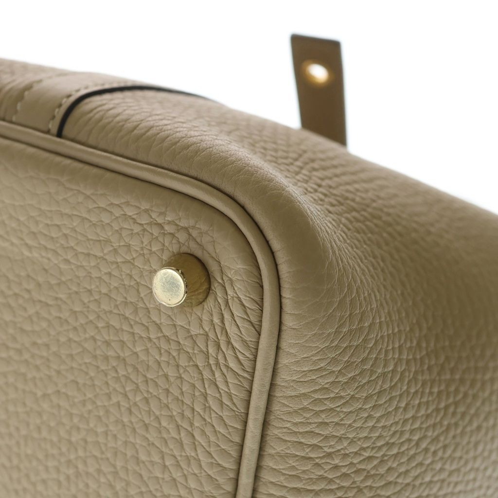 Hermes Picotin PM Taurillon Clemence Gold Handbag Trench Beige — view 5