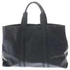 Bottega Veneta Marco Polo Leather Canvas Handle Hand Tote Black