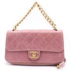 Chanel Quilted Single Flap Calfskin Gold Turnlock 2-Way Chain Shoulder