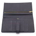 Hermes Bearn Souffle Wallet Card Case Black Leather Epsom Gold — view 4