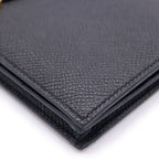 Hermes Bearn Souffle Wallet Card Case Black Leather Epsom Gold — view 5