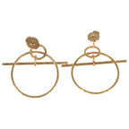 Hermes Echappee PM Earrings 18k Gold Pink — view 2