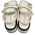 Louis Vuitton Sandals LV Sunset Ivory Velcro Strap LV Twist Motif Leather — view 7