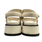 Louis Vuitton Sandals LV Sunset Ivory Velcro Strap LV Twist Motif Leather — view 6