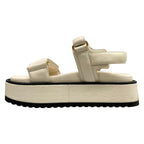 Louis Vuitton Sandals LV Sunset Ivory Velcro Strap LV Twist Motif Leather — view 3