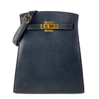 Hermes Shoulder Bag Kelly Sports MM Black Sellier Gold