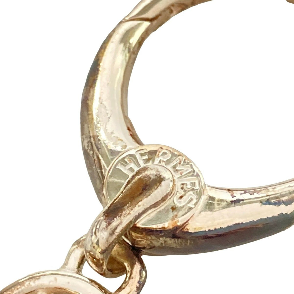 Hermes Key Holder Silver Key Ring Logo — view 3