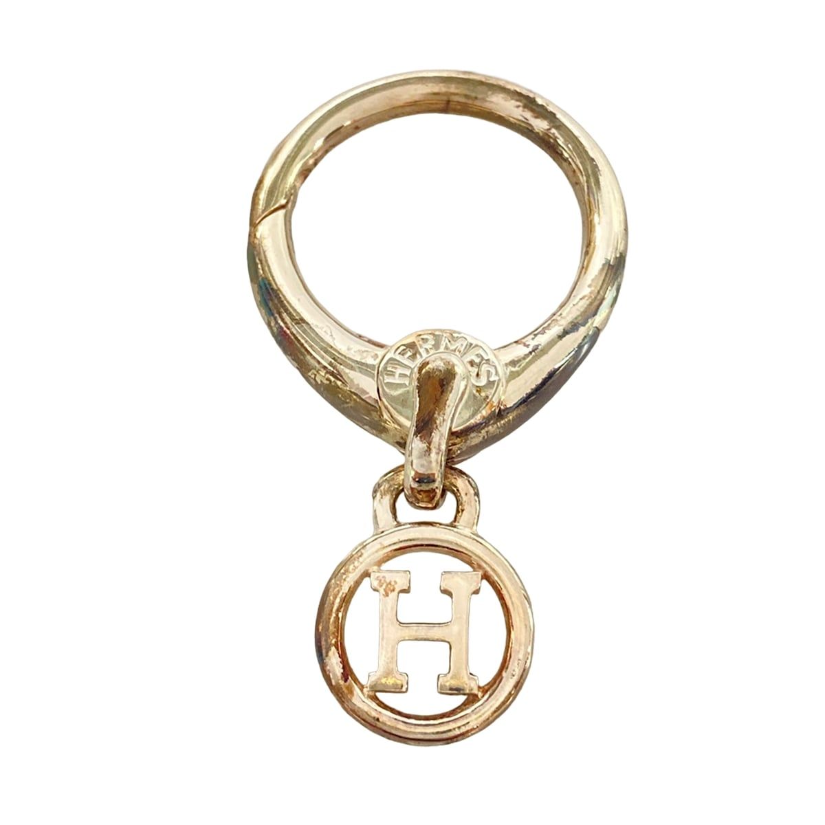 Hermes Key Holder Silver Key Ring Logo — view 4