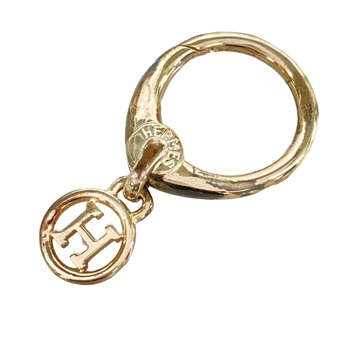 Hermes Key Holder Silver Key Ring Logo