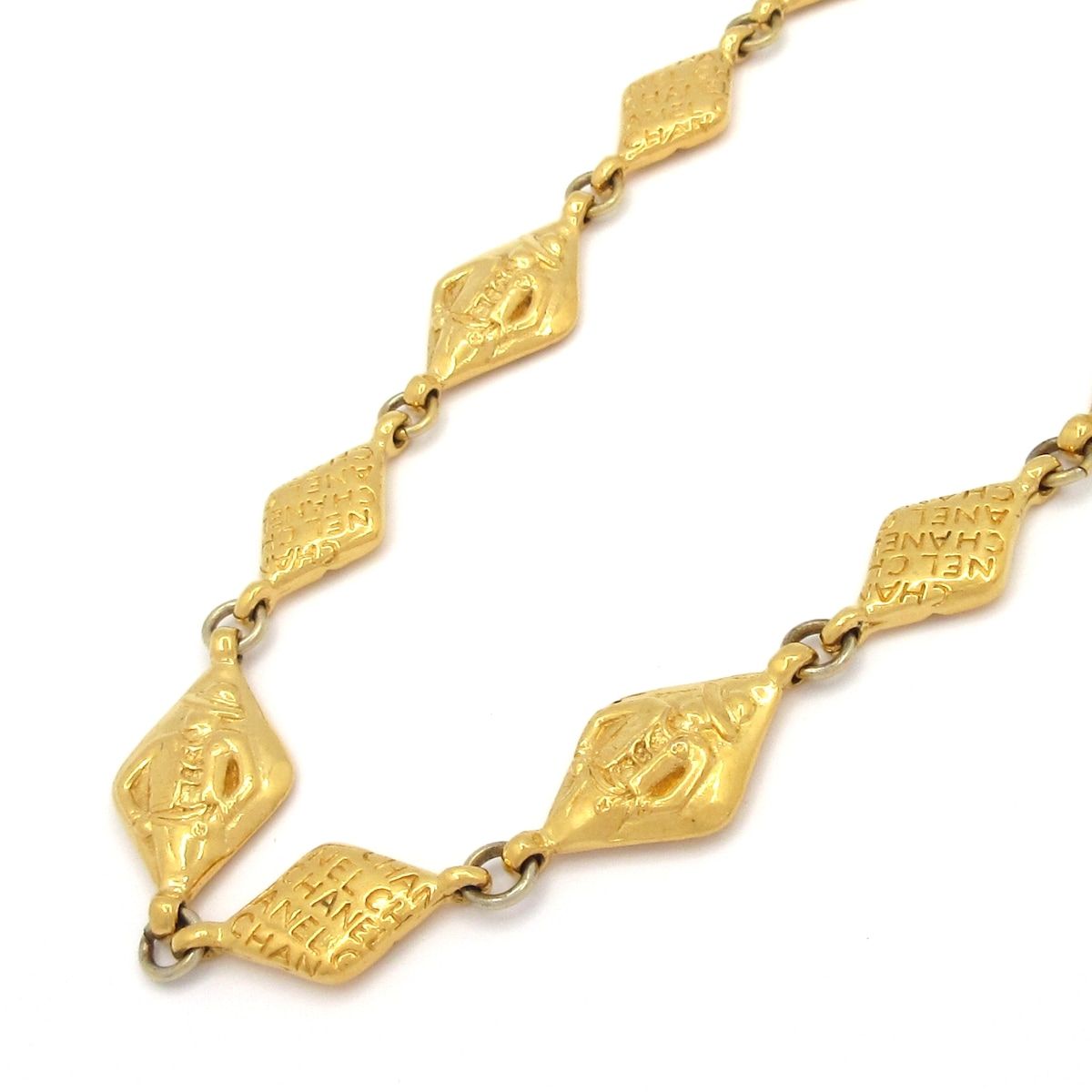 Chanel Necklace Mademoiselle Gold Quilted Diamond