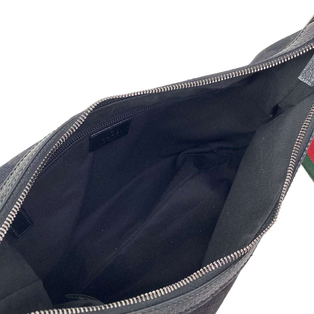Gucci Shoulder Bag GG Pattern Sherry Black Green Red Crossbody Leather — view 7