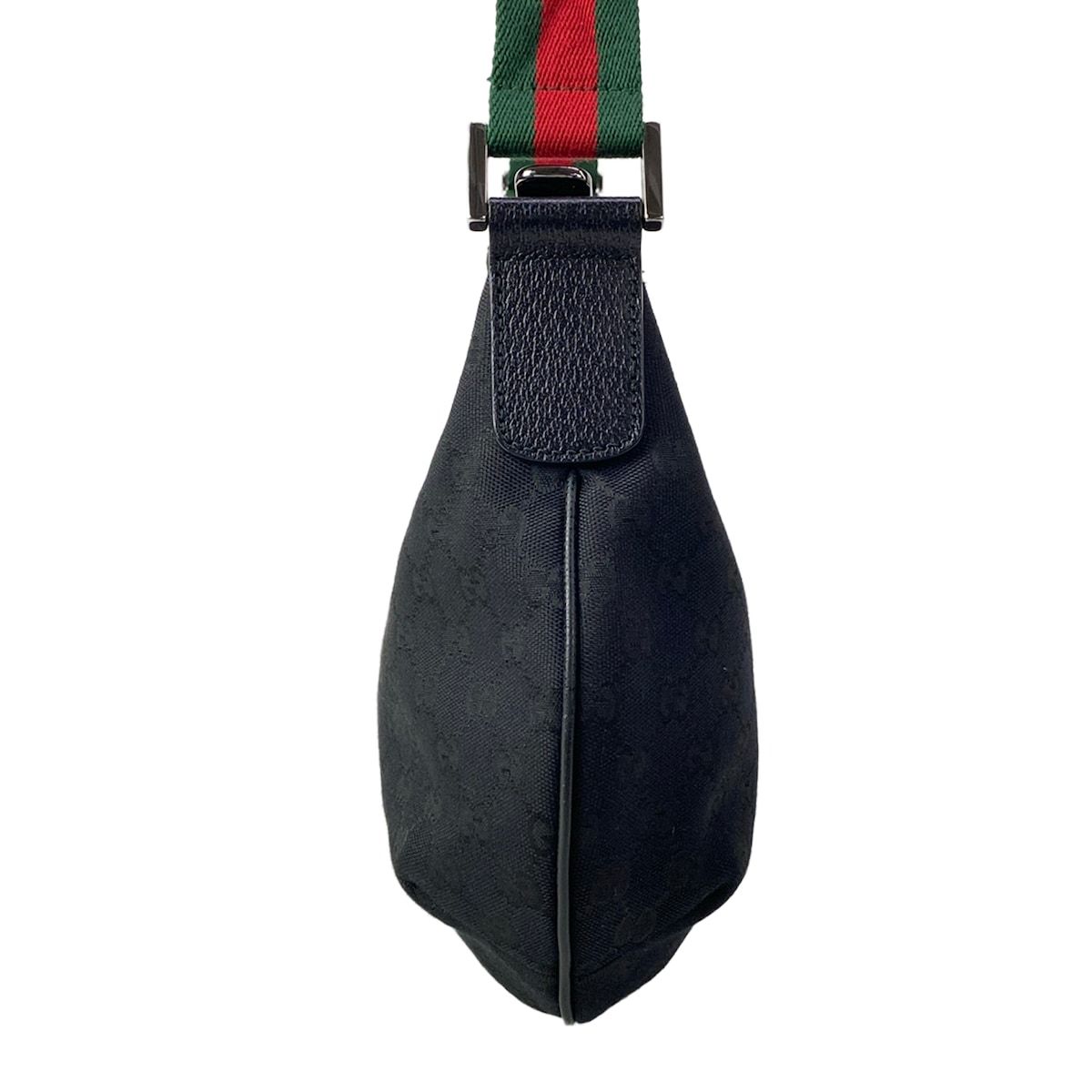 Gucci Shoulder Bag GG Pattern Sherry Black Green Red Crossbody Leather — view 4
