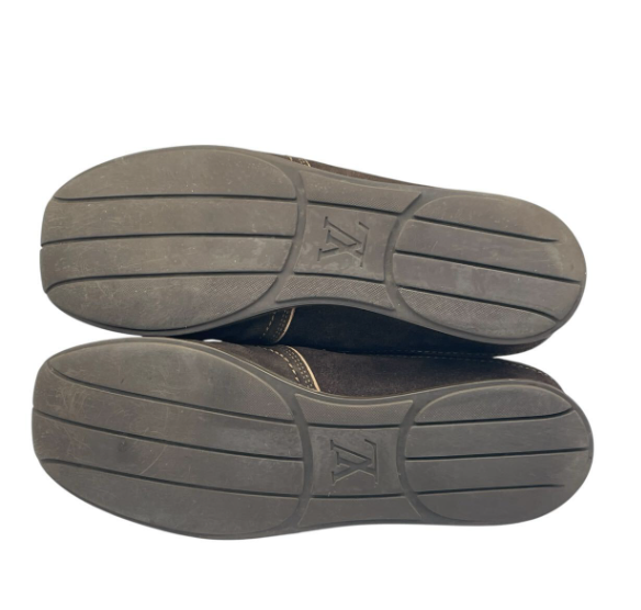 Louis Vuitton Sneakers Monogram Leather Shoes Brown — view 9