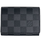Louis Vuitton Envelope Business Card Holder Case Damier Graphite Black