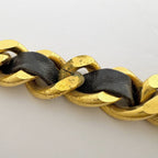 Chanel CC Logo Chain Belt 94 Leather Gold Black — view 5