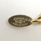 Chanel CC Logo Necklace Clover Tree Gold Plated White — view 4