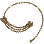 Chanel CC Logo Chain Belt Triple Strand Gold Plated