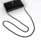 Chanel CC Logo Chain Wallet Quilted Shoulder Bag Caviar Leather Black — view 5