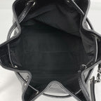 Chanel Logo Chain Shoulder Bag Drawstring Caviar Leather Black — view 7