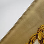 Chanel CC Logo Scarf Chain Pattern Silk Beige Gold — view 4