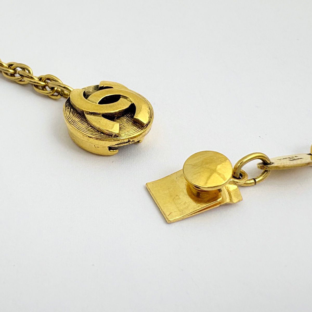 Chanel Clover Motif Necklace Long CC Logo Gold Plated — view 2