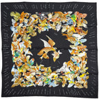 Hermes Carre 90 L'intrus Intruder Scarf Silk Black Multicolor