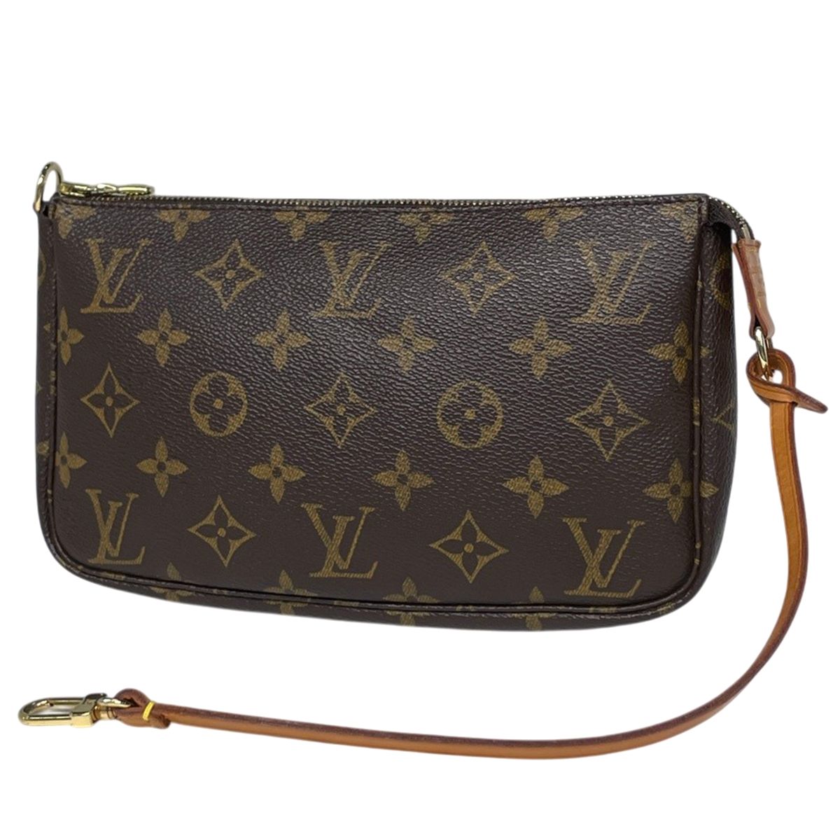 Louis Vuitton Pochette Makeup Cosmetics Pouch Monogram Brown