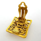 Chanel CC Logo Earrings Square Gold Plated — view 3