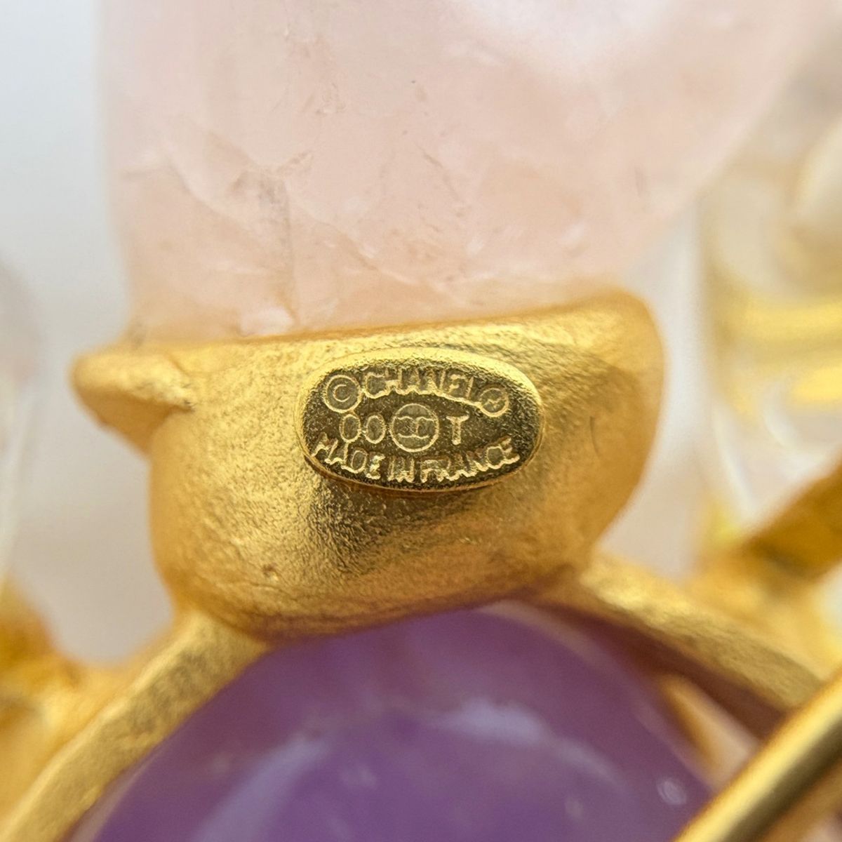 Chanel Color Stone Brooch CC Logo Gold Plated Multicolor — view 7