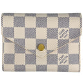 Louis Vuitton Portefeuille Victorine Trifold Wallet Damier Azur White