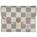Louis Vuitton Portefeuille Victorine Trifold Wallet Damier Azur White