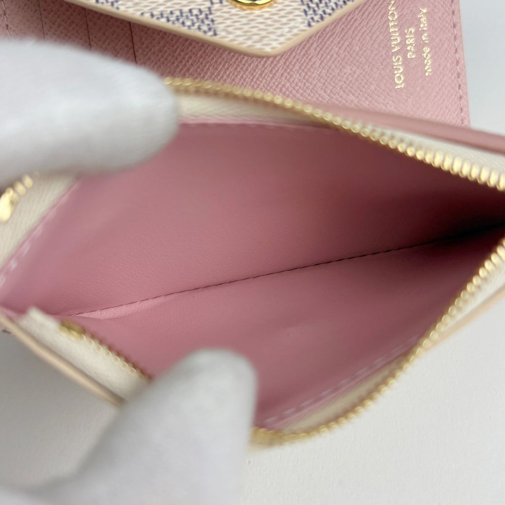 Louis Vuitton Portefeuille Victorine Trifold Wallet Damier Azur White — view 5