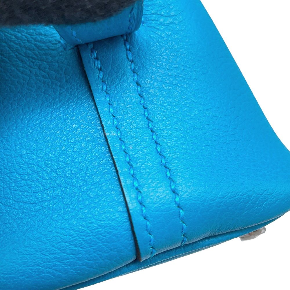 Hermes Bolide Mini Blue Zanzibar Silver Color 2-Way Handbag — view 9