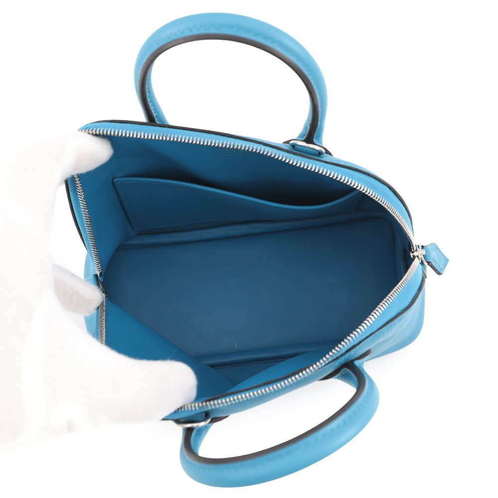 Hermes Bolide Mini Blue Zanzibar Silver Color 2-Way Handbag — view 5