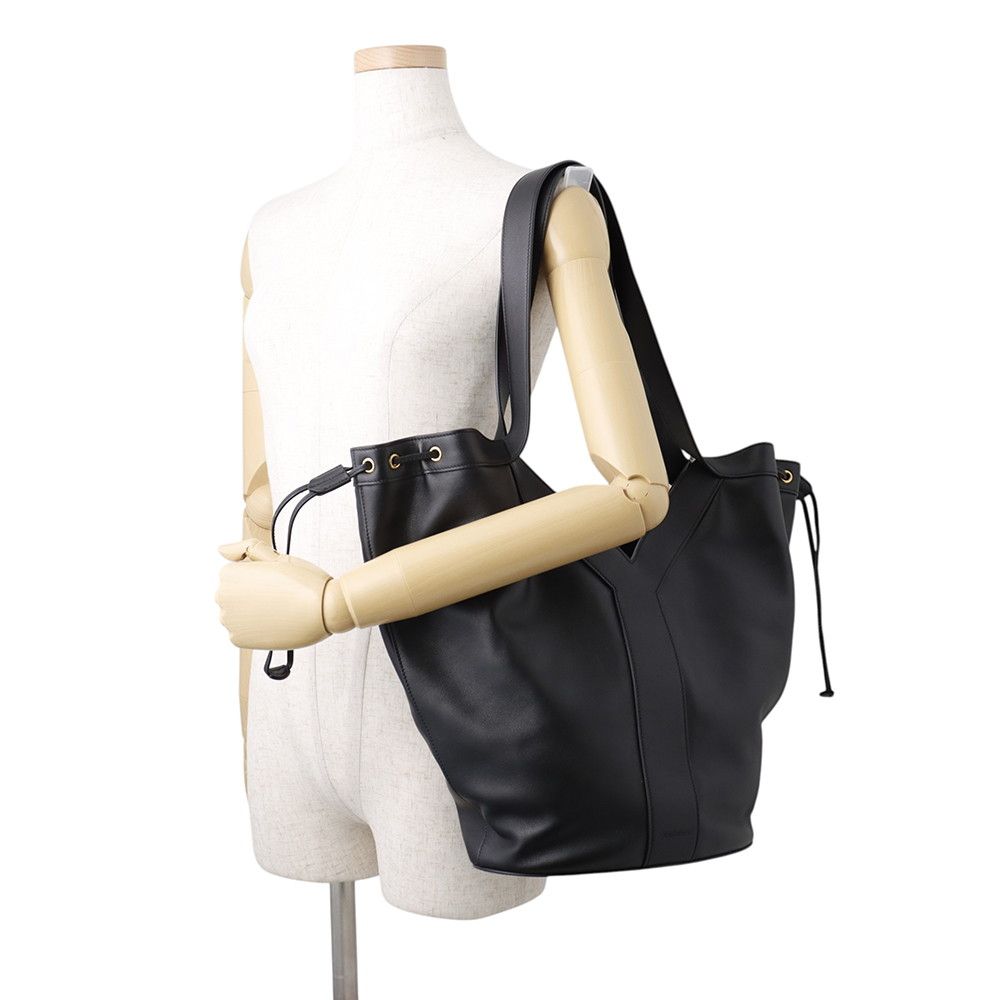 Saint Laurent Paris Tote Hobo Calf Leather Black — view 4