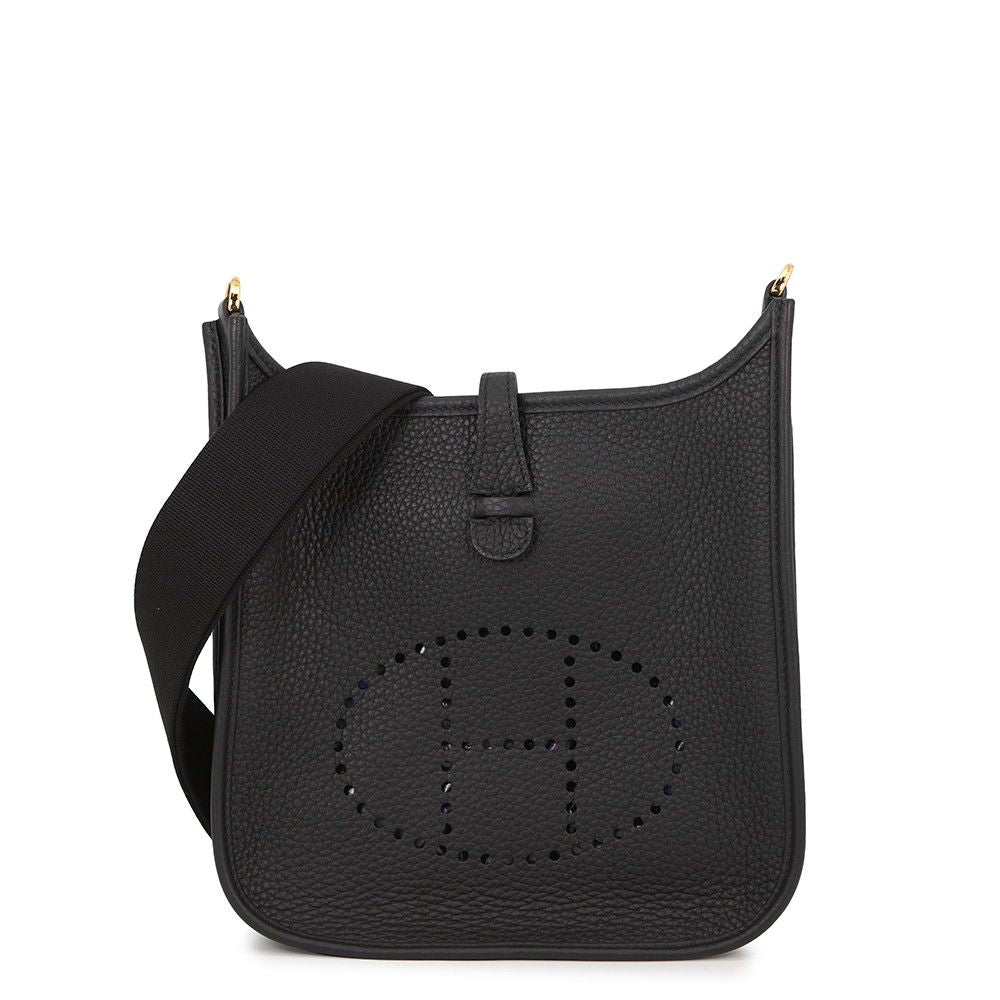 Hermes Shoulder Bag Evelyne 3 23 Black Gold Taurillon Clemence