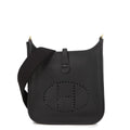 Hermes Shoulder Bag Evelyne 3 23 Black Gold Taurillon Clemence