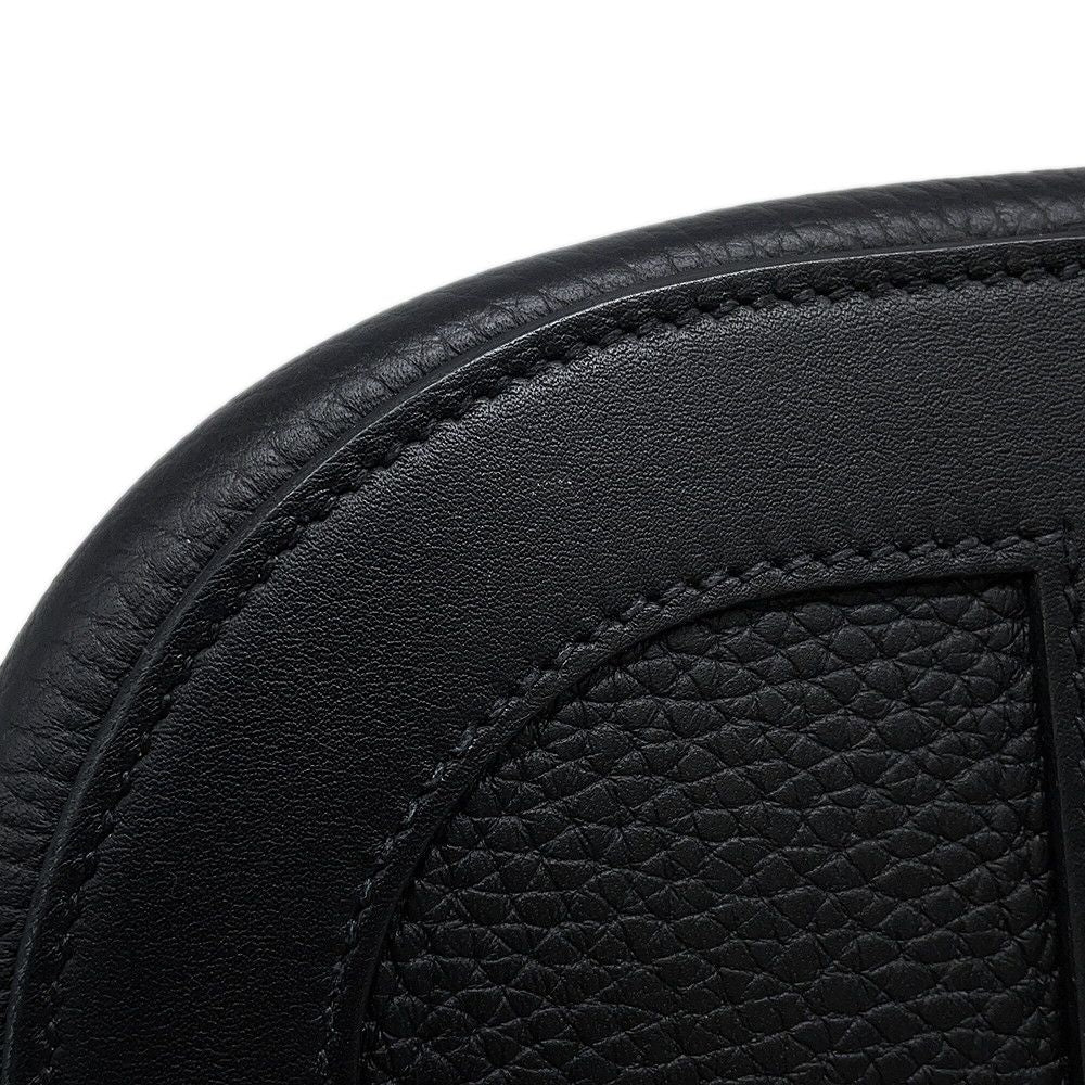 Hermes Tote in the Loop 18 Black Gold Taurillon Clemence Swift — view 7