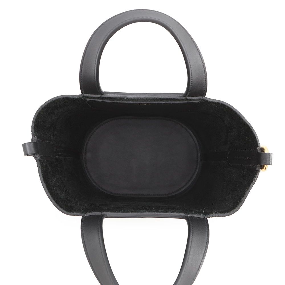 Hermes Tote in the Loop 18 Black Gold Taurillon Clemence Swift — view 5