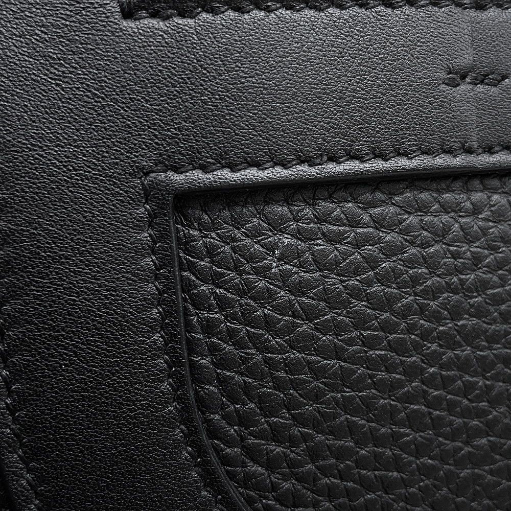 Hermes Tote in the Loop 18 Black Gold Taurillon Clemence Swift — view 6