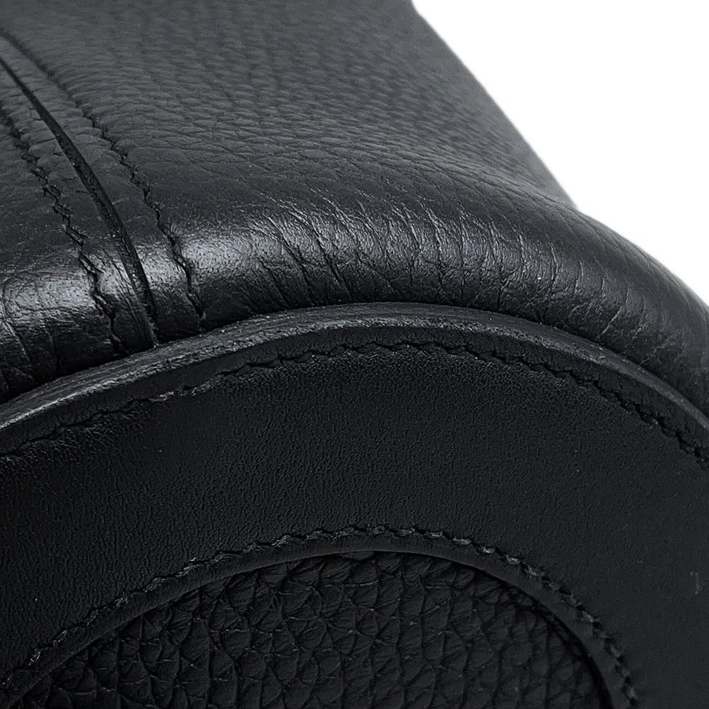 Hermes Tote in the Loop 18 Black Gold Taurillon Clemence Swift — view 8