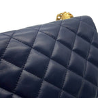 Chanel Chain Shoulder Bag Quilted 20 CC Logo Lambskin — view 9