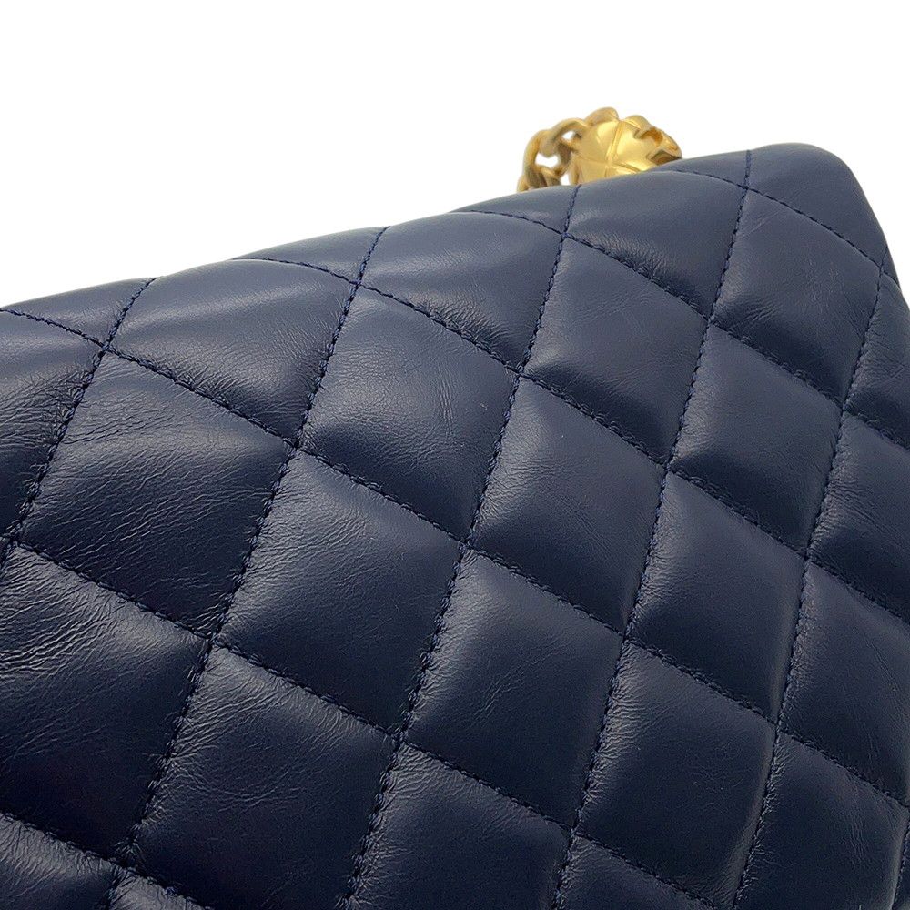 Chanel Chain Shoulder Bag Quilted 20 CC Logo Lambskin — view 9