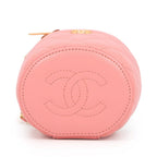 Chanel Chain Shoulder Bag CC Logo Quilted Vanity Top Handle Lambskin — view 3